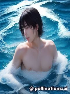 人鱼陷落漫画封面，奇幻恋爱题材，水蓝色调，展现人鱼与人类的浪漫相遇